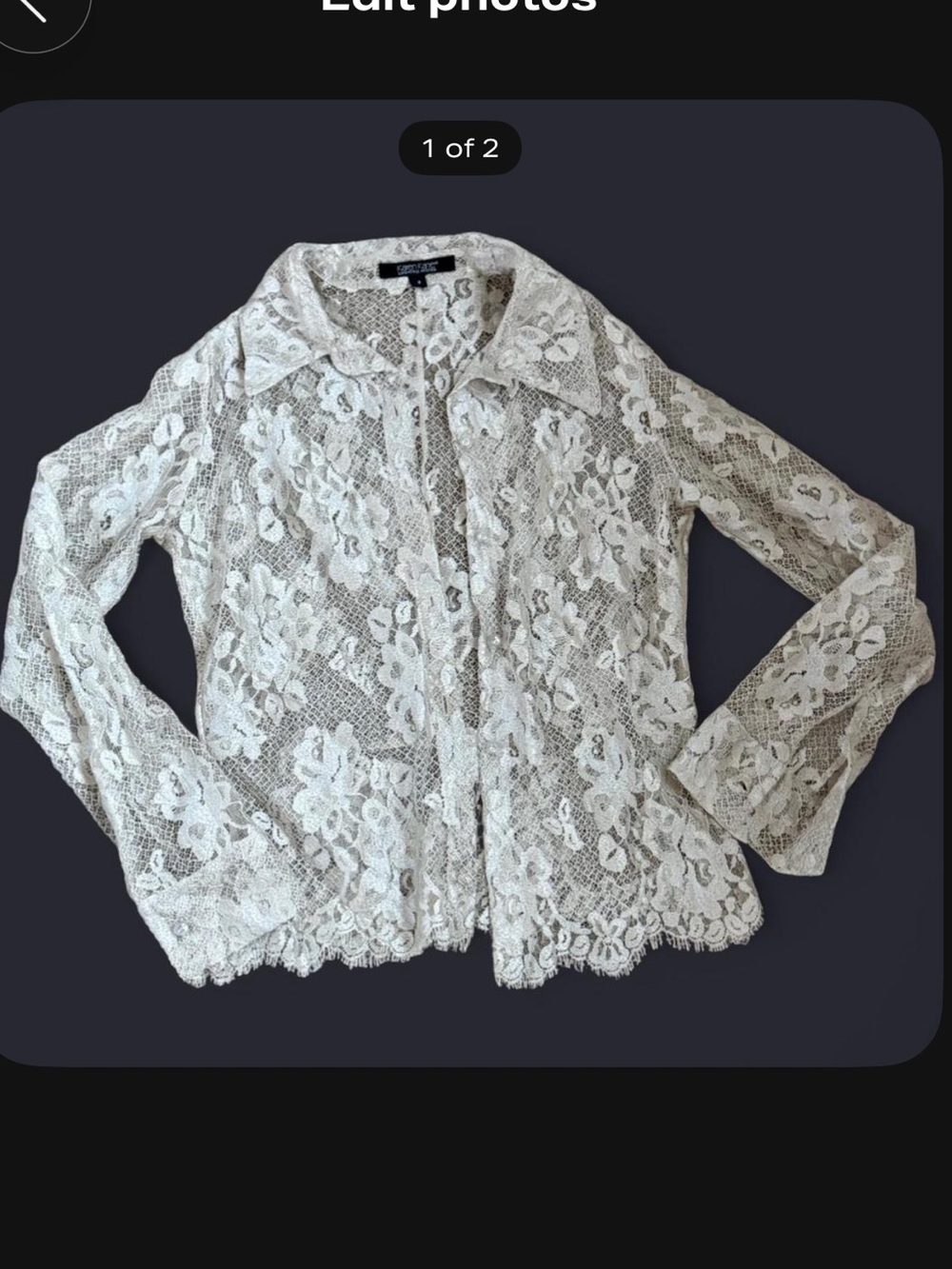 Lace Button-Front Shirt - White